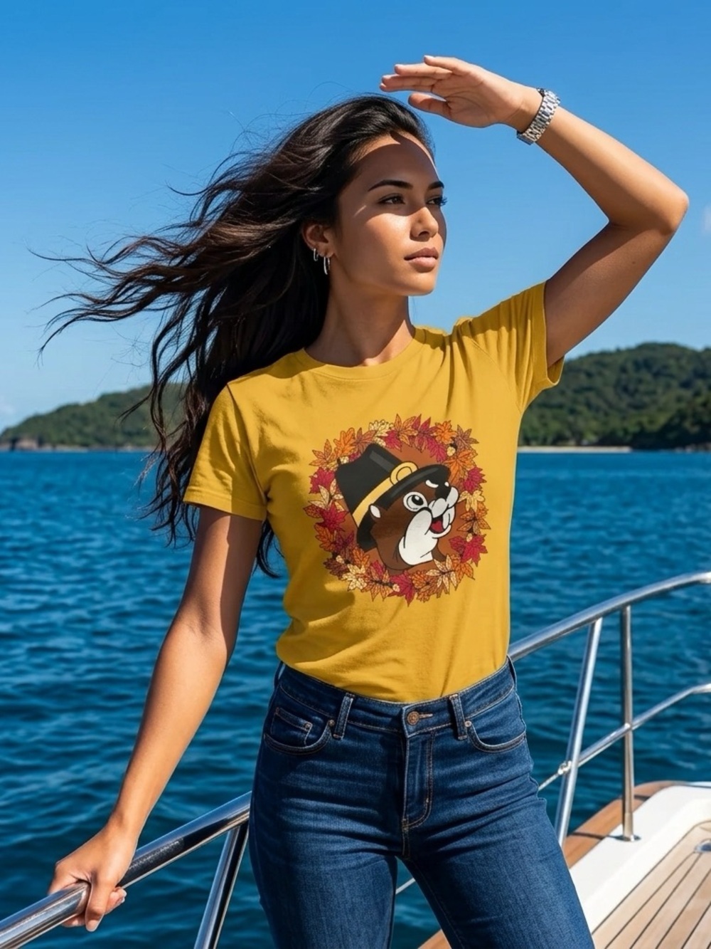 Buc-ee’s Women’s XL Mustard Graphic Short Sleeve Tee “I’ll Eat Pie” Fall Casual